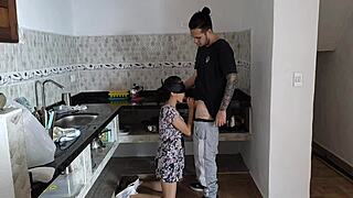 Latina Maid Bent Over And Fucked Doggystyle While Cooking