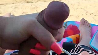 getting him off with a hot blowjob on public beach. pure thrill!