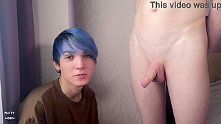 Aiden and Matty review cock in bedroom