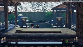 japanese tight pussy cheats at hot spring