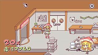 Futanari di funghi futa hentai game ep 4 kinky waitress is putting cum over the pizza