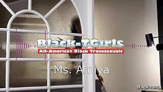 Black TGirl Ms Amiyas Strips And Masturbates For You!