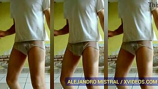look at alejandro mistral dancing in wet underwear