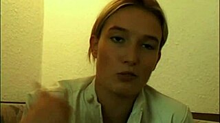 two gorgeous german teens explore clit rubbing on camera for first time.