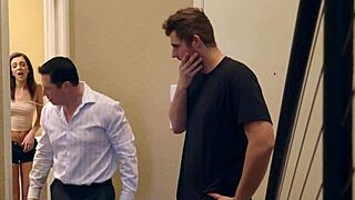 Tiffany Watson, good girl gone bad, gets doggystyle and missionary with big tits exposed.