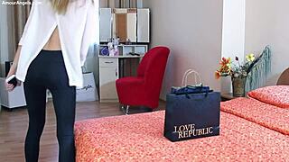 malvina strips clothes in shop for solo fun