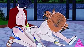 Nami sucking big cock in Koikatsu One Piece porn?