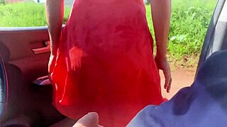 Amateur with big tits performs anal and blowjob in public for travel