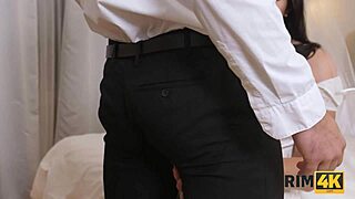 bride gives rimjob before wedding starts