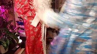 Santa claus roughly fucks snow maiden with big tits 🎅