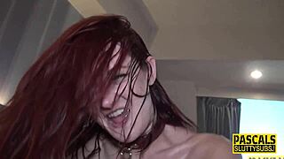 Skinny Fetish Submissive Redhead Deepthroats Hard