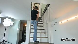 Innocent sweetie blows penis in POV, licks it, then gets tight pussy fucked hard.