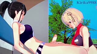 Chisato Nishikigi and Takina Inoue's Intense Futanari Lesbian Sex