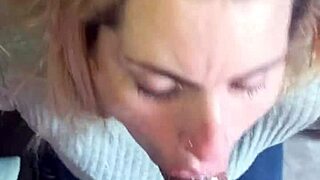 Latina slut swallows cum like breakfast!