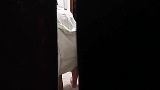 Donna leaves window open during shower, I secretly film her