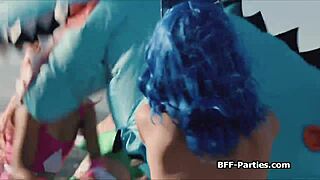 defeated superheroes share dildo and dick... 😜