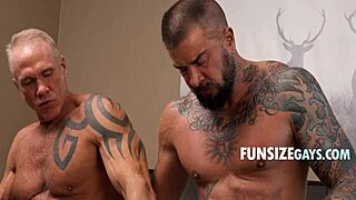 tiny twink austin gets used by two hunks in hardcore threesome, kissing and riding monster cocks 😍