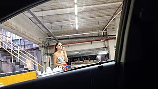 Beautiful Woman Masturbates Riskily in Public Outdoors!