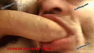 horny gay guy sucks all the big dicks and balls in domination scene