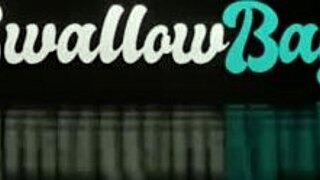 Ember Snow rides cock on swing, kinky banging with shaved pussy and swallow.