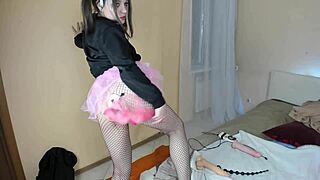 Unicorn girl hosts wild anal toy masturbation session