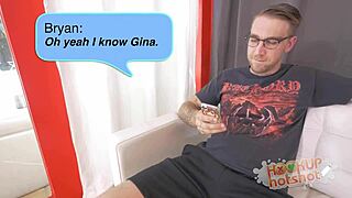 Hard sausage sandwich with Gina Valentina in wild FFM threesome action