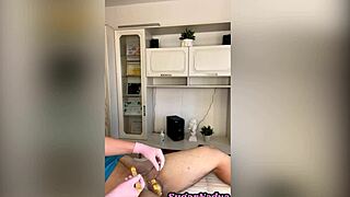 Sugarnadya waxes client's penis and anus smooth