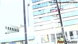 Teen Sucks POV Cock Outdoors