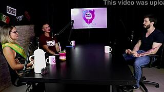 Blonde in lingerie uses toys.