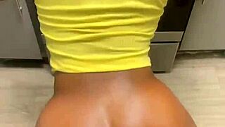 Big booty fem tranny takes dildo creampie