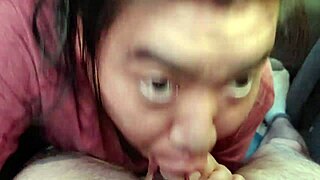 Sucking best friend's cock in public, swallowing cum.