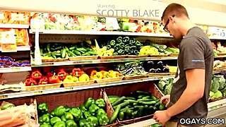 Twink Scotty Blake boldly masturbates with cucumber in ass