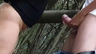 I fuck brunette bbw in forest with big tits risk of getting caught