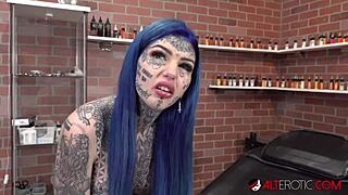 Australian beauty Amber Luke gets a new nose tattoo