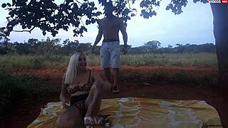 Fucking Blonde Teen Outdoors
