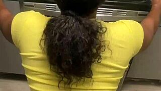 Big booty fem tranny takes dildo creampie