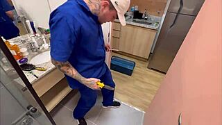 Brazilian technician receives blowjob from young man