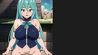 konosuba aqua standing sex creampie - ohh my waifu h game