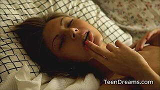 Anjelica explores her orgasm with vibrator in solo masturbation session