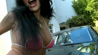 Feeling the thrill as alisha sweet gives an erotic handjob at the german carwash, her touch so sensual.