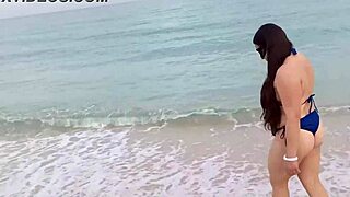 Latina wife has outdoor sex on the beach