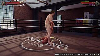 Ethan vs Meigui II in naked 3D wrestling with oral