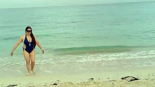 Latina wife has outdoor sex on the beach