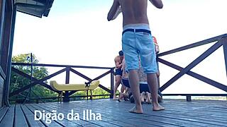 i'm loving this wild balcony bang with curvy redhead amateurs