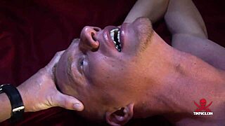 Five guys in a group pounding scene.