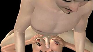 animated 3d video of a japanese man and indian woman