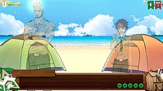 Friends joke around in the camp episode