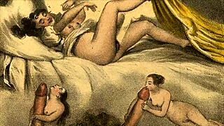 빈티지 레트로 만화 일러스트 고전