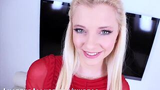 riley star, this hot blonde, sucking deepthroat in pov