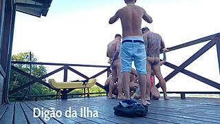 i'm loving this wild balcony bang with curvy redhead amateurs